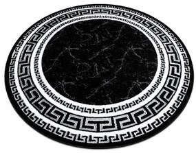 Okrúhly koberec GLOSS  2813 87 , rám, Grécky čierny