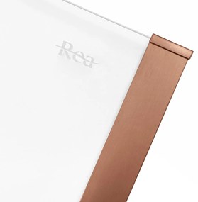 Rea Solar, sprchovací kút s posuvnými dverami 90(dvere) x 90(stena) x 195 cm, 6mm číre sklo, medený matný profil, REA-K9512
