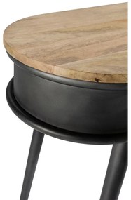 Čierny/v prírodnej farbe konzolový stolík 38x90 cm Delhi – MOME