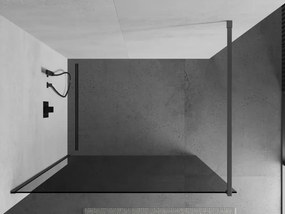 Mexen Kioto, sprchová zástena Walk-In 140 x 200 cm, 8mm šedé sklo, grafitový profil, 800-140-101-95-40