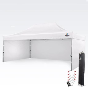 BRIMO Párty stan 4x6 m Premium (Alu) s 3 stenami – Rýchlorozkladací - s 3 stenami - Biela 17