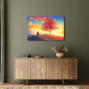 Obraz stromu na kopci (90x60 cm)