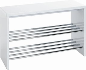 XXXLutz REGÁL NA TOPÁNKY, chrómová, biela s vysokým leskom, 81/55/30 cm - Online Only drobný nábytok - 001931011503