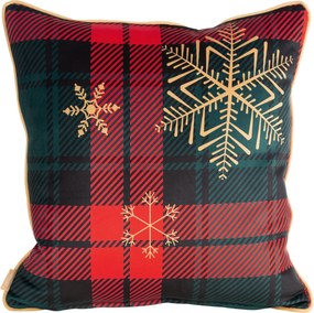 VIANOČNÁ DEKORAČNÁ OBLIEČKA NA VANKÚŠ STAR 1KS 45X45 CM VZOROVANÁ