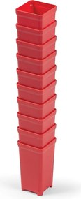 Sada 10 plastových boxov na náradie TIGER BOX 5x5x9,7 cm červená