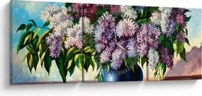 Obraz - Kytica orgovánu (s hodinami) (90x30 cm)