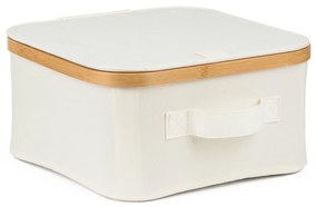 Úložný box G21 30 x 30 x 15 cm, bambusový s vekom, béžový