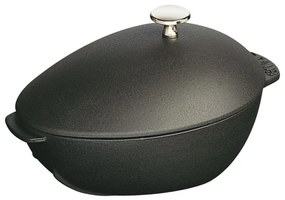 Staub liatinový hrniec na mušle s mriežkou 25 cm/2 l čierny, 1102523