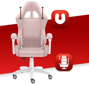 Herné kreslo HC-1000 Pink-White látkové