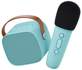 Bluetooth Karaoke súprava mikrofón a reproduktor Modrý
