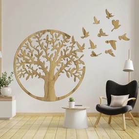 Drevený nástenný obraz Strom života: Rustikálny bytový dekoračný panel | SENTOP HDF0543