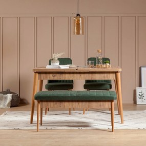 Jedálenský set Vina 4D borovica atlantská/tmavozelený