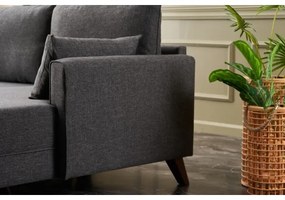 Rohová sedacia súprava do tvaru L RIGA, antracitová, pravostranná