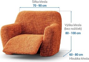 Bielastické poťahy GRAFITI NOVÉ tehlové relaxačné kreslo (š. 70 - 90 cm)