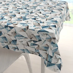 Biante Veľký dekoračný štvorcový obrus Porto PRT-007 Modro-hnedé kryštály 220x220 cm