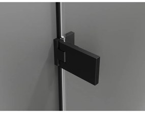 Mexen Lunar-F Duo, skladací sprchový kút 80 x 70 cm, 8mm číre sklo, čierny profil, 836-080L-070P-70-00