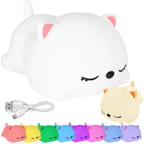 Detská stolná LED lampa Kitty biela