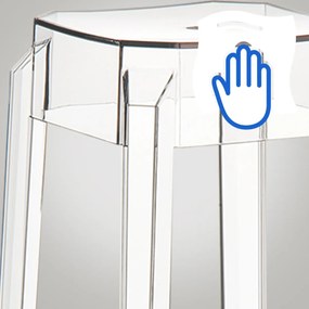 Plastová barová stolička FOX (SET 2 ks) - Transparentná