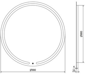 Mexen Rose, LED kúpeľňové zrkadlo s podsvietením 90x90 cm, 6000K, ochrana proti zahmlievaniu, 9810-090-090-611-00