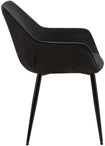 Jedálenská stolička Vessa - zamat - čierna