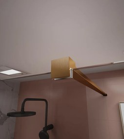 Erga Paris, sprchová zástena Walk-In 70x200 cm, 8mm šedé sklo, zlatý matný profil, ERG-V02-PARIS-070x200-GR-GB