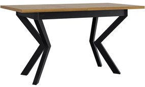 Jedálenský stôl Elarno 80 x 140/180 IV, Morenie: dub grandson - L, Farby nožičiek: čierne kovové