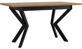 Jedálenský stôl Elarno 80 x 140/180 IV, Morenie: sonoma - L, Farby nožičiek: čierne kovové