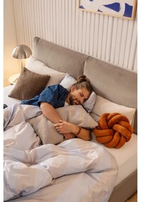 Čalúnená dvojlôžková posteľ taupe s úložným priestorom s matracom/s roštom 180x200 cm Thessa Pillow – Bonami Selection