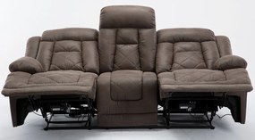 Trojsedák Oxford,  hnedá látka, funkcia el. polohovanie