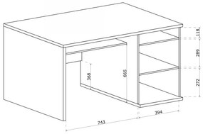 PC stolík Claudi 19 (dub artisan). Vlastná spoľahlivá doprava až k Vám domov. 1055504