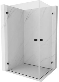 Mexen Lunar-B Duo výklopný sprchový kút 85 x 70 cm, číre sklo, čierna matná, 832-085L-070P-70-00