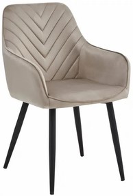 Kreslo NANA - tmavý béžový zamat / čierne nohy