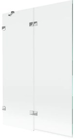 Mexen Lunar, 2-krídlová vaňová zástena ľavá 120 x 150 cm, číre sklo, chrómová, 897-120-100-01-00-L