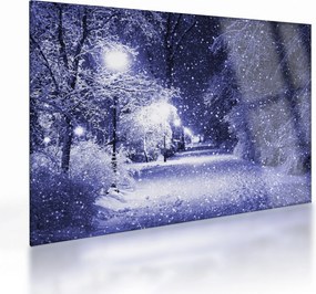 Sklenený obraz - Čarovná zimná noc (70x50 cm)
