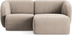 Svetlohnedá ženilková rohová pohovka (pravý roh/s leňoškou) Lani – Makamii