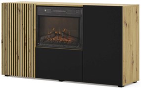 Skrinka s krbom Aurella (čierna + dub artisan). Vlastná spoľahlivá doprava až k Vám domov. 1124876