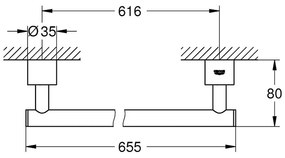 Grohe Atrio - Držiak na osušky, kartáčovaný Hard Graphite 40309AL3