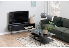 Čierny TV stolík v dekore jaseňa 140x45 cm Angus – Actona