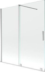 Mexen Velar, 2-krídlová posuvná vaňová zástena 150 x 150 cm, 8mm číre sklo, chrómový profil, 896-150-000-01-01