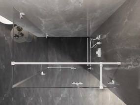 Mexen Lunar T, výklopný sprchový kút pravý 100 x 110 cm, 8mm číre sklo, biely profil, 834T-100-110-20-00-P