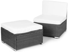 ZÁHRADNÝ SET ADRINA ŠEDÝ POHOVKA + TABURET + STÔL