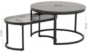 Sada konferenčných stolíkov SPIRO sivá