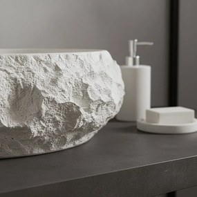 Rea Mika Ivory, umývadlo na dosku 500x380x150 mm, ecru-imitácia kameňa, REA-U7350