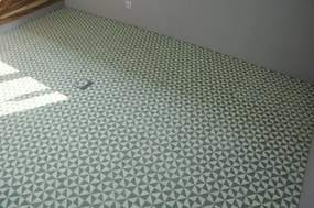 Cementové dlaždice s trojuholníkovým motívom v zelenej a bielej farbe - Ref. 241 | Articima