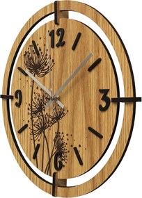 Nástenné hodiny s motívom púpava | LOTI: HDF - Javor 30 cm 4811-115544 HDF0706-ruky-silver