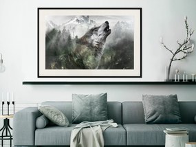 Artgeist Plagát - Howling Wolf [Poster] Veľkosť: 60x40, Verzia: Čierny rám