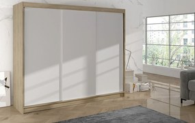Šatníková skriňa DANIELLA 2 - šírka 200 cm, dub sonoma / biela