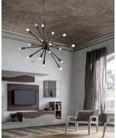 Redo 01-2936 - Luster na lanku STELLAR 18xE14/25W/230V čierna