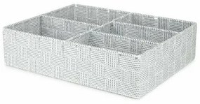 Compactor Organizér na bielizeň a doplnky Toronto, 5 priehradok, bielo-sivá