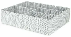 Compactor Organizér na bielizeň a doplnky Toronto, 5 priehradok, bielo-sivá